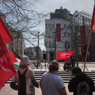 Kommunisterna i Malmö samlades på Triangeln.